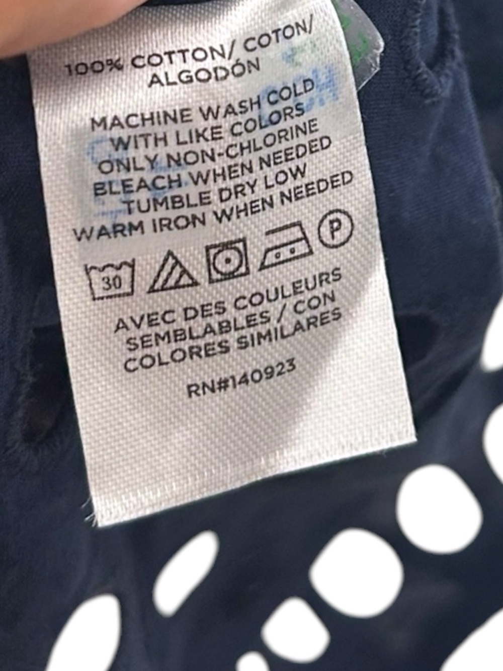 LOFT Beach Navy Blue Eyelet Off The Shoulder Cotton Cover Up Beach Dress Size XL - Picture 10 of 10